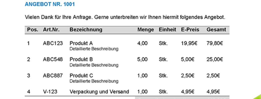 kostenlose angebotsvorlage fuer kleinunternehmer