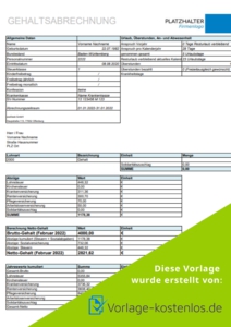 Vorschaubild einer Gehaltsabrechnung