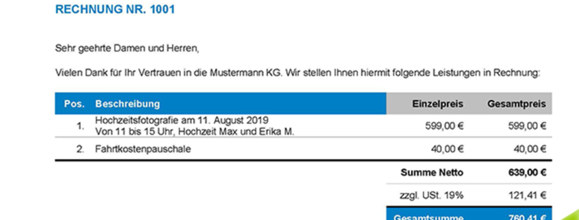 kostenlose rechnungsvorlage fuer fotografen