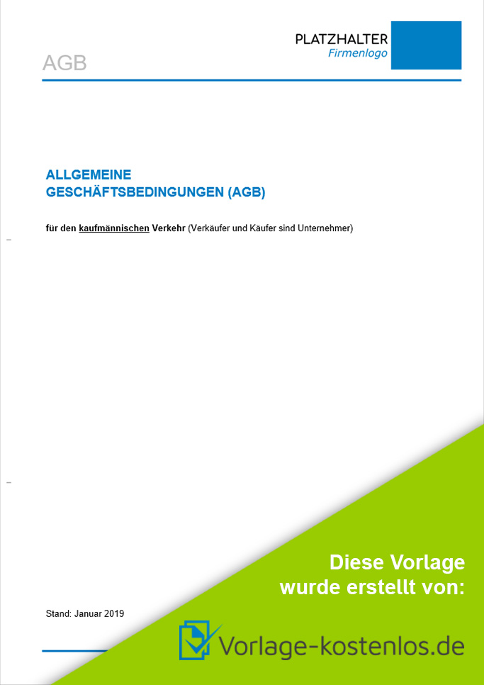 Agb Muster-Beispiel & Vordruck zum Download von vorlage-kostenlos.de