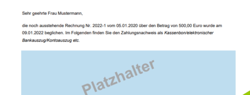 Vorschaubild eines Zahlungsnachweises